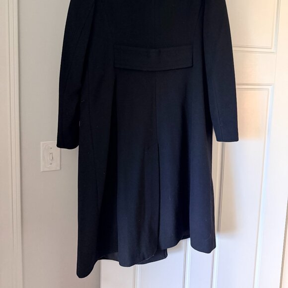 Navy Blue Wool Long Coat- Large - Picture 4 of 4